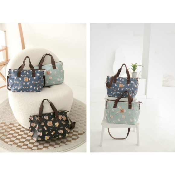 Waterproof Cat Shoulder Crossbody Convertible Handbag W/ ID Badge Clip - Picture 6 of 10